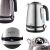 Camry CR1291 silver electric kettle with LCD display and temperature control