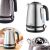 Camry CR1291 silver electric kettle with LCD display and temperature control