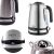 Camry CR1291 silver electric kettle with LCD display and temperature control