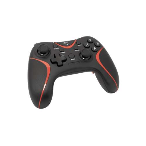 White Shark DECURION GP-2038 3in1 PS3/PC/Android/TV Gamepad, schwarz mit roten Akzenten, schräger Blickwinkel