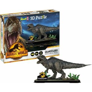 Puzzle 3D Revell Jurassic World Giganotosaurus, model asamblat și cutie - Revell Puzzle 3D