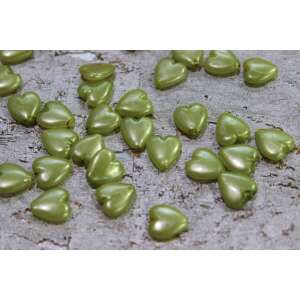 Halványzöld szív alakú gyöngyök, 250g csomag, 1cm átmérő, ideális ékszerek készítéséhez, vázák, tálak és ünnepi asztalok díszítésére - Dekorációs kő