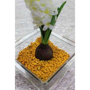 Sárga dekoratív polisztirol golyók virágdíszekhez, vázákhoz és otthoni dekorációhoz - Dekorációs kő