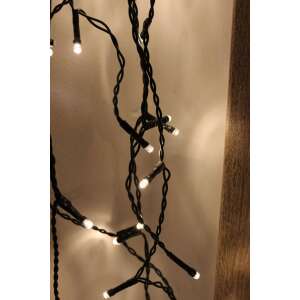 400 LED-es karácsonyi fényfüzér, csillám/függöny fények, meleg fehér, 7,5m hosszú, zöld kábel, Intertek GS tanúsítvánnyal - Nonbrand Fényfüzér