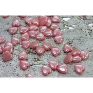 Rózsaszín szív alakú gyöngyök, 250g, ékszerkészítéshez, kézműveskedéshez és dekorációhoz - Dekorációs kő