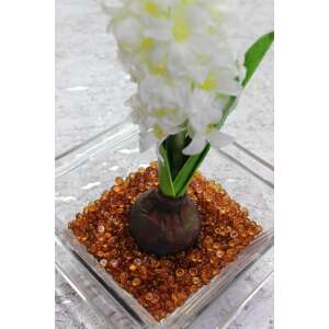 Barna dekoratív cabochonok, 0,7 cm, 200g - Dekorációs kő