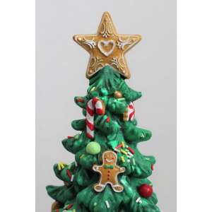 Mézeskalács karácsonyfa világítással, 40cm magas, cukorkával, mézeskalács emberkével és egyéb karácsonyi díszekkel díszítve - Nonbrand Karácsonyi dekoráció