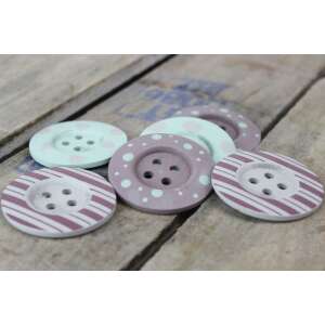 6 darabos pasztell színű fa gomb készlet, tökéletes kézműveskedéshez és dekoráláshoz - Gomb