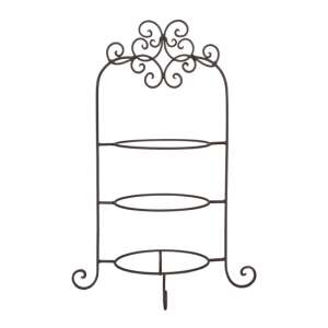CLEEF 3-szintes fém tányértartó, 36x28x54cm, barna - Clayre & Eef