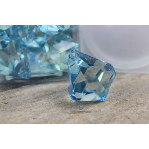 Kék kristály alakú dekorációs kövek, 20 darab