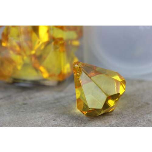 Dekor Kristálykövek - Sárga - 20 db