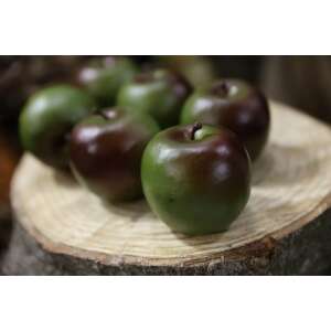 6 db műanyag zöld alma, 7,5 cm átmérőjű, tökéletes őszi dekorációhoz - Őszi dekorációs kellék