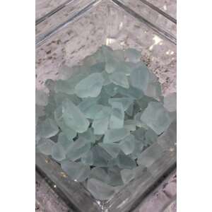 Halványkék üvegkövek, 500g, dekoratív kövek vázákhoz, virágdíszekhez és lakásdekorációhoz - Dekorációs kő