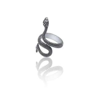 Retró kígyós állítható méretű gyűrű, fekete 66149618 Férfiaknak
