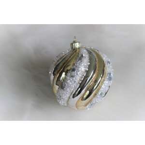 Arany és ezüst üveg karácsonyfadísz, 10cm, karácsonyfa díszítéséhez - Nonbrand Karácsonyfadísz