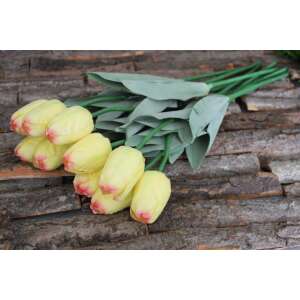 Sárga mű bimbózó tulipán levelekkel - 1 darab,65cm 87774513 