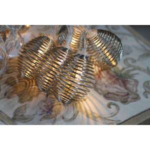 Szürke karácsonyi fényfüzér 10db ketreces izzóval, 160cm hosszú - Nonbrand Fényfüzér