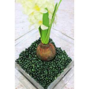 Sötétzöld dekoratív polisztirol golyók virágdíszítéshez - Dekorációs kő