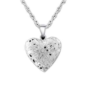 Maria King ezüstözött szív alakú képtartó függő medál nyaklánccal 68200802 Nőknek