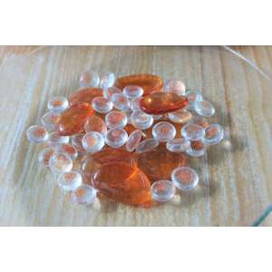 40 darab narancssárga és átlátszó üveg díszkő - Dekorációs kő