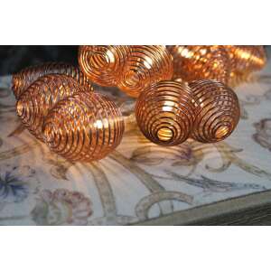 Réz karácsonyi fényfüzér 10 spirál alakú izzóval, 160 cm hosszú - Nonbrand Fényfüzér