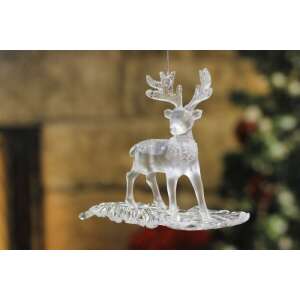 Jeges fehér rénszarvas karácsonyfadísz, 18cm, 2 db - Nonbrand Karácsonyfadísz