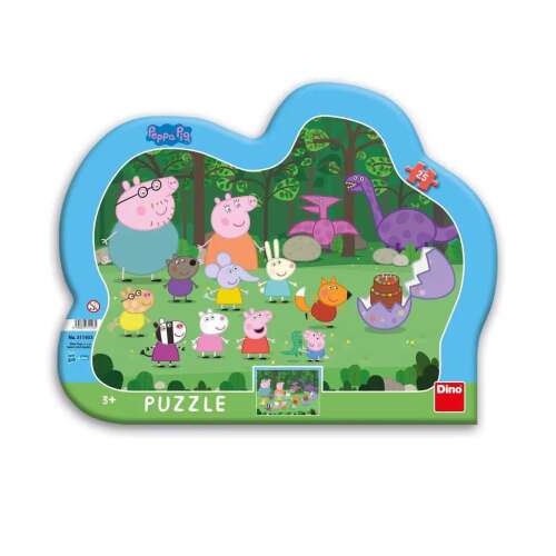 Peppa Malac kirakós játék 25 darabból, Peppa Malaccal és barátaival az erdőben dinoszauruszokkal - Dino