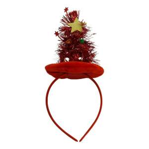 Flippy piros karácsonyfa fejpánt arany csillaggal - Hajcsat, hajráf