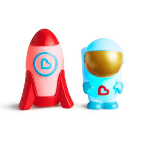 Munchkin Galaxy világító fürdőjáték - Világító űrhajós és rakéta közelről