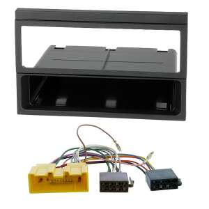 Mazda 323, 626F, MX-5 autórádió beépítő szett, fekete keret és kábelköteg - Fejegység kiegészítő