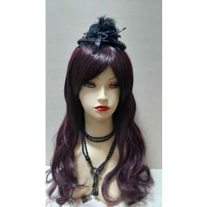 Fekete mini kalap tollal és masnival, kis kalap nőknek, hajdísz - Női kalap