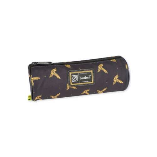 Budmil Lessy Stiftetui, schwarz mit goldenen Kolibris, Reißverschluss