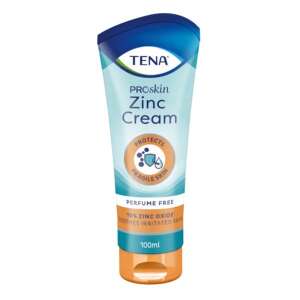 Cremă de zinc Tena ProSkin, 100ml, fără parfum, 10% oxid de zinc, calmează pielea iritată