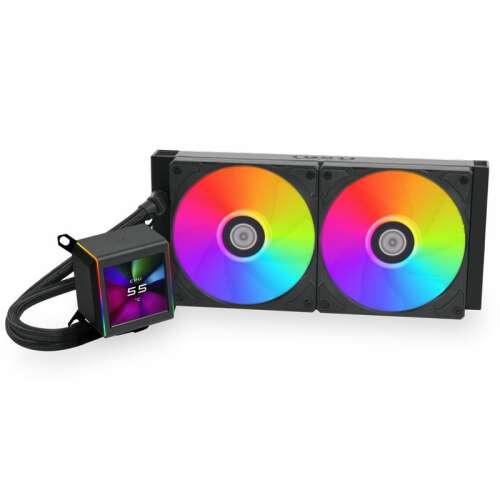 Lian Li Galahad II LCD 280 ARGB CPU vízhűtés (AIO) - Fekete