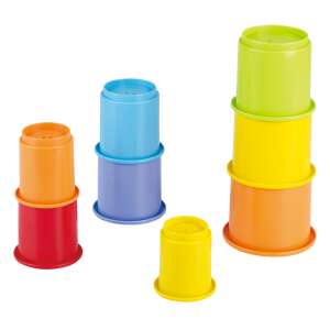 Playgo Rainbow Stackin' Cups, 8 pahare colorate care se stivuiesc, excelente pentru recunoașterea culorilor, coordonarea ochi-mână și dezvoltarea motricității fine - Jocuri de constructie - Lego