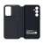 Samsung Smart View Wallet Case for Galaxy S23 FE, black, open view, showing card slot and camera cutout