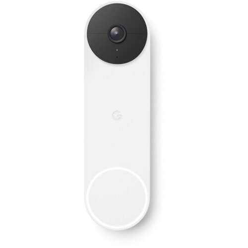 Google Nest Doorbell, sonerie video inteligente, alb, vedere din față