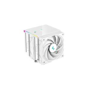 Cooler CPU DeepCool AK620 Digital WH PWM ARGB, alb, vedere din unghi - Ventilator de PC