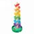 Tooky Toy Regenbogenfarbige Holzkugelbahn Turm mit Murmeln