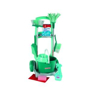 Theo Klein 6562 Leifheit Putzset: Kleine Reinigung, Spiel Putzset für Kinder, Spielzeug Putzwagen mit Zubehör, Kinder Putzwagen, Rollenspiel Putzset - Klein