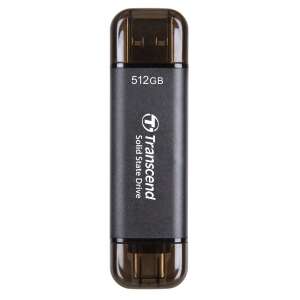 Transcend ESD310C 512GB USB 3.2 Gen 2 Type-A / Type-C Külső SSD, Fekete - Transcend