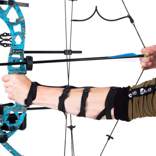 inSPORTline Longua alkarvédő íjászathoz, a karra viselhető, fekete, állítható pántokkal