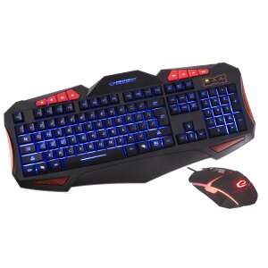Esperanza EGK3000 Shelter USB multimedia, backlit, wired gaming keyboard and mouse - Peripheral