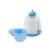 Esperanza EKB002 Pumpkin baby bottle warmer, white and blue, with a bottle and a bowl