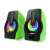 Rampage RMS-G7 Falsetto 2.0 green and black USB computer speakers with RGB LED lights