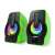Rampage RMS-G7 Falsetto 2.0 green and black USB powered desktop speakers with RGB LED lighting