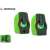 Rampage RMS-G7 Falsetto 2.0 green and black USB powered desktop speakers with RGB LED lighting