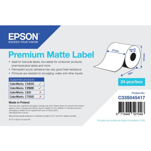 Epson Premium Multipurpose fehér címke (C33S045417)