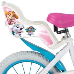 Toimsa Paw Patrol Skye 14 Zoll Kinderfahrrad mit Stützrädern, weißer Rahmen, rosa und blaue Akzente - Fahrrad für Kinder