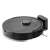 Roborock Q5 Pro robot vacuum cleaner, black, side view, charging station